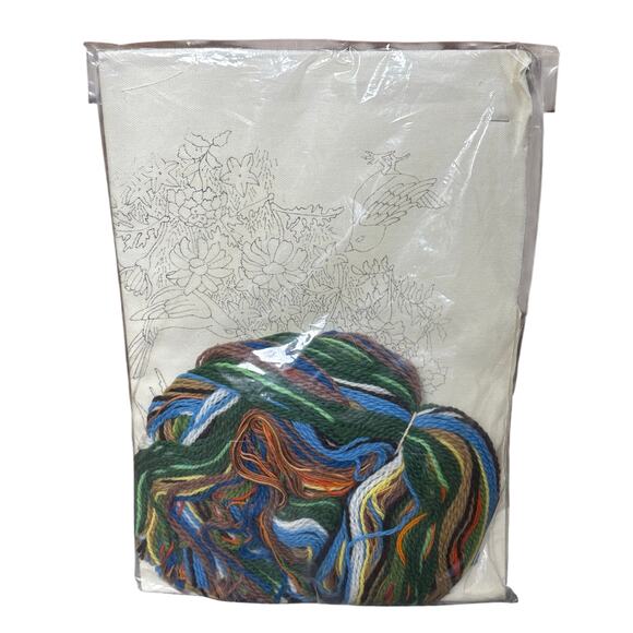 NEW WonderArt Stitchery Picture Kit Vintage Country Birds Wool Yarn Made In USA - Picture 5 of 5